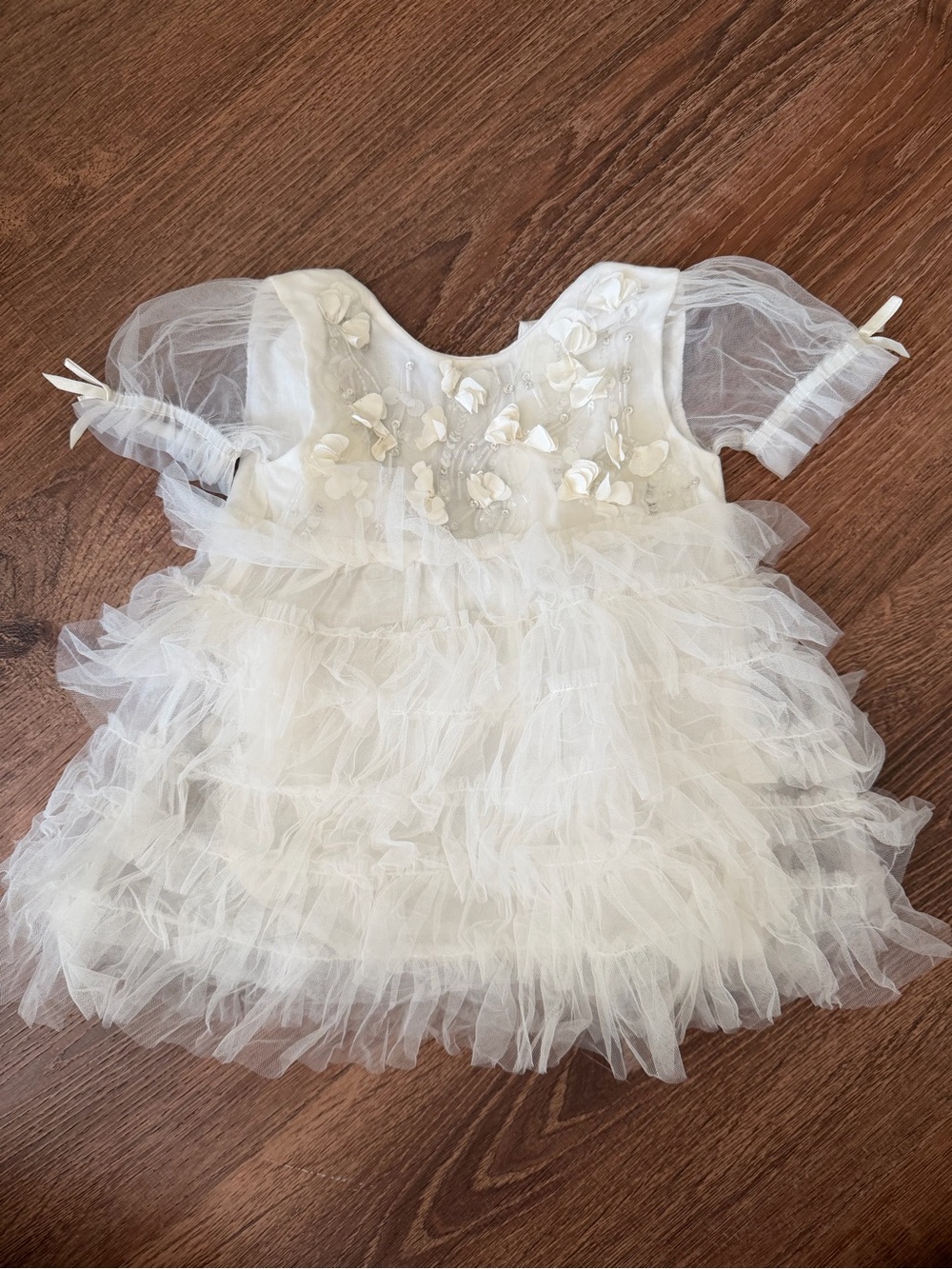 Tutu Du Monde Ivory Layered Tulle Floral Party Dress